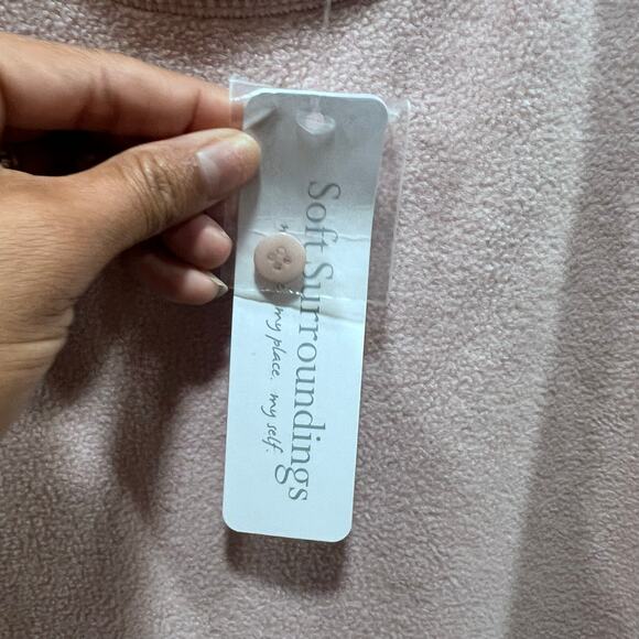 Soft Surroundings Pink Lounge Dress Front Pockets Detachable Scarf Women's PXS - Picture 9 of 9